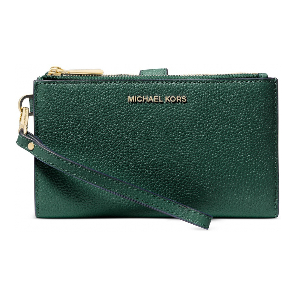 Women's 'Adele Double-Zip Pebble Leather Phone Wristlet' Wallet