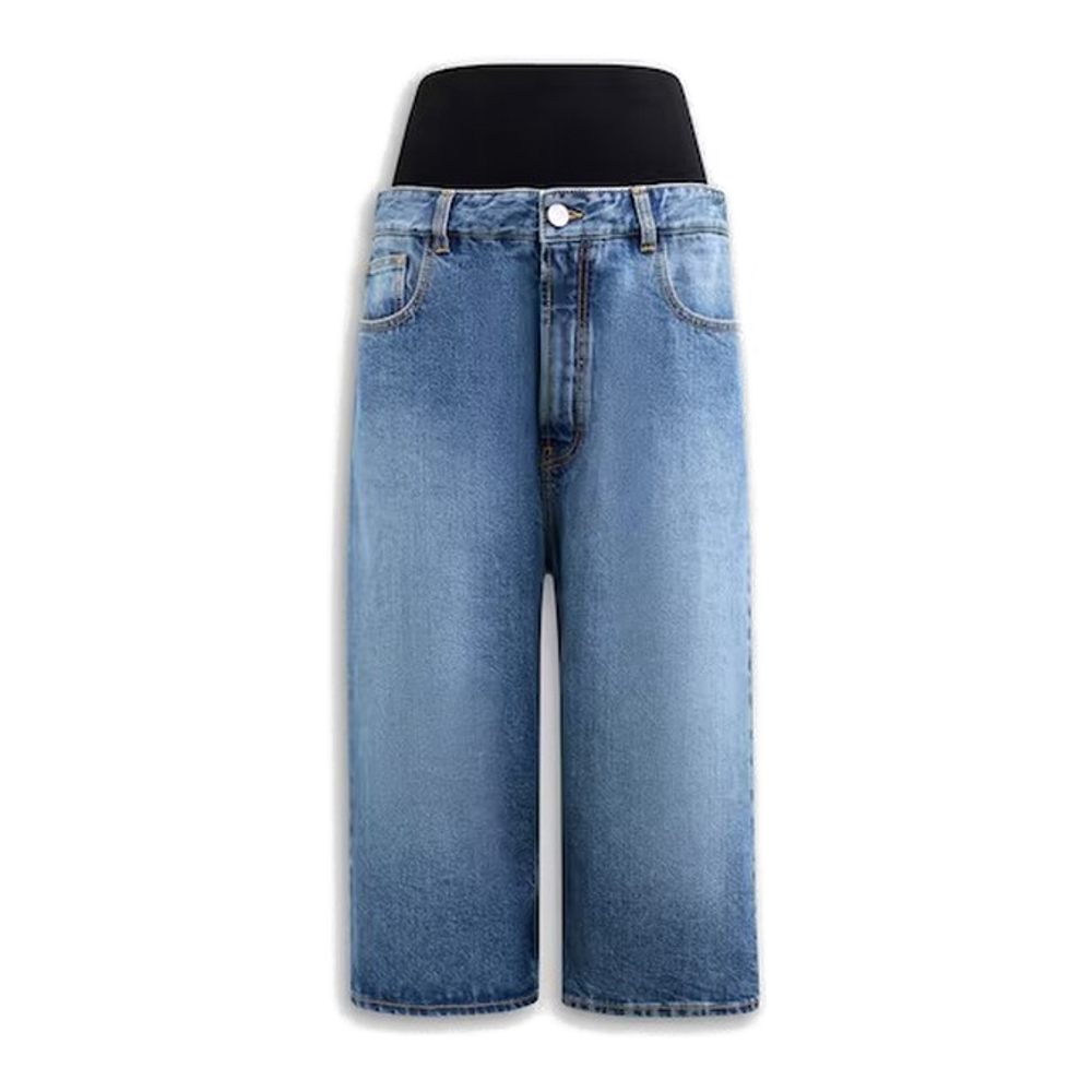 Short en jean 'Knitted Waistband' pour Femmes