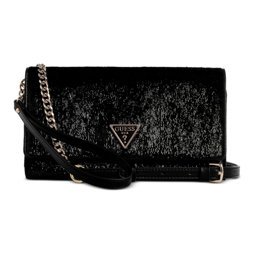 Women's 'Glimmer Velvet Flap' Clutch