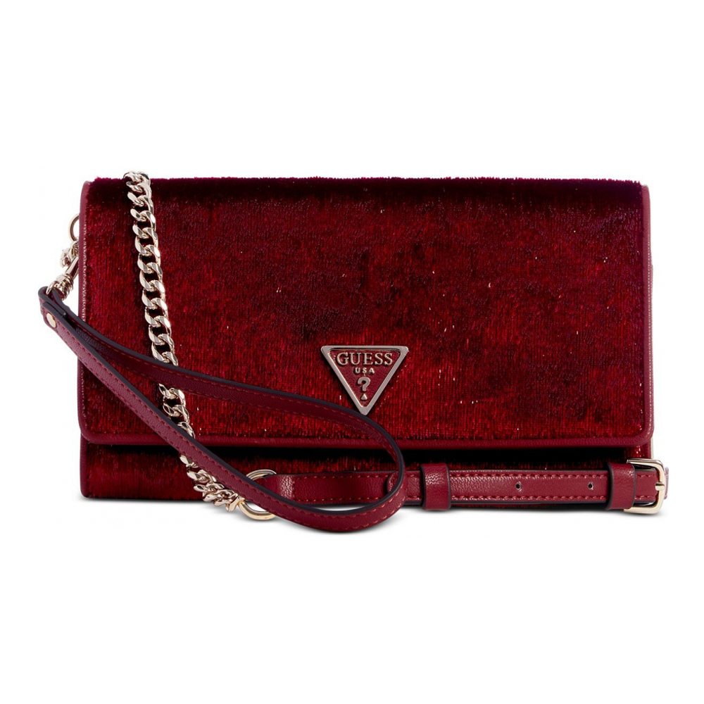 Women's 'Glimmer Velvet Flap' Clutch