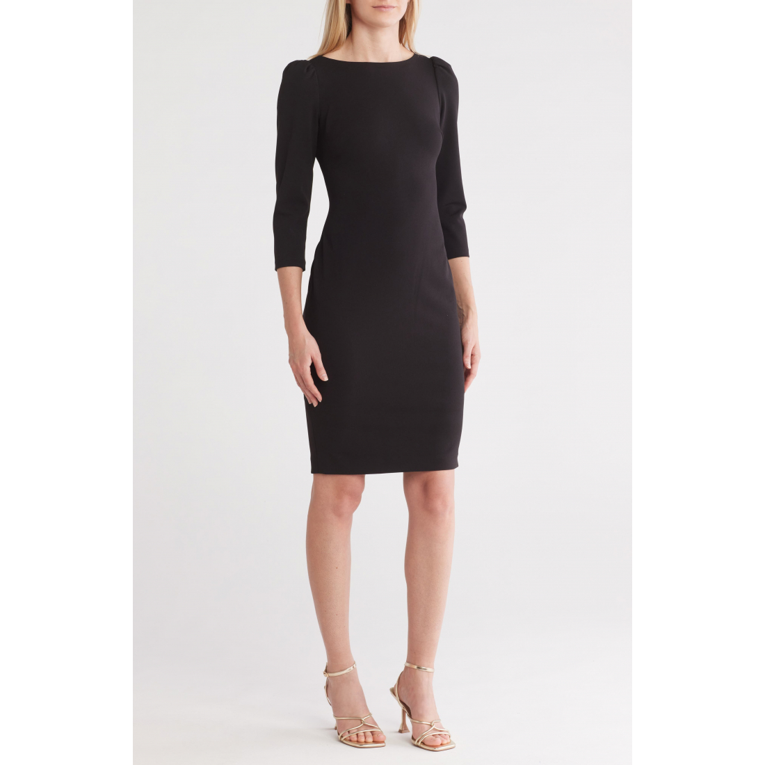 Women's 'Three-Quarter Sleeve Scuba Crepe' Sheath Dress