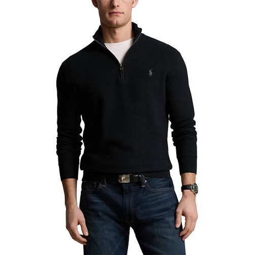 Men's 'Mesh Knit Cotton Quarter Zip' Sweater