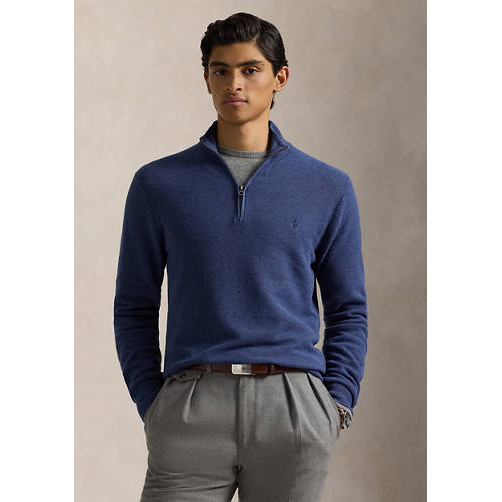 Men's 'Mesh-Knit Cotton Quarter-Zip' Sweater