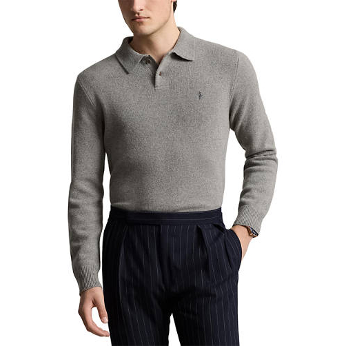 Men's 'Wool-Cashmere Polo-Collar' Sweater