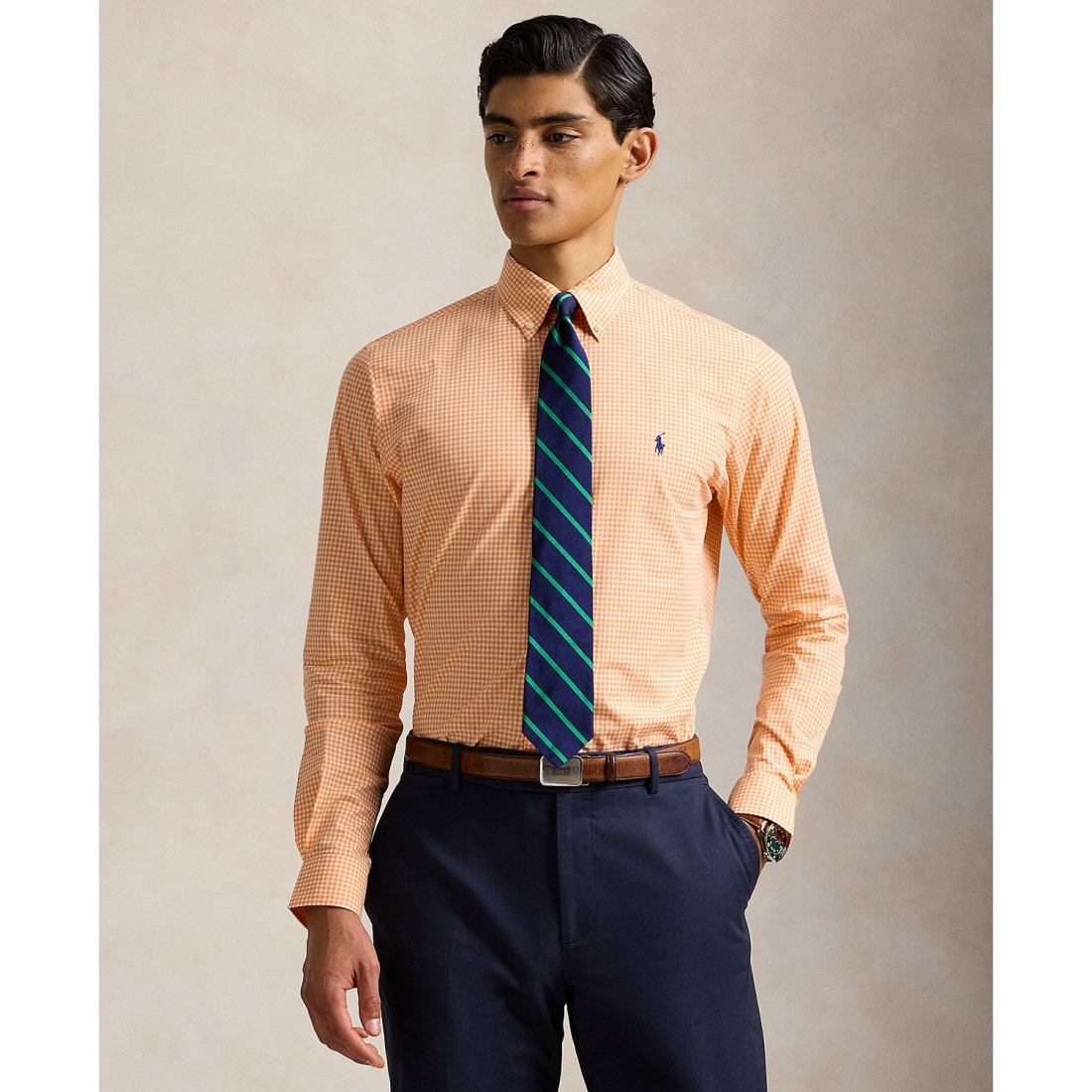Chemise 'Classic-Fit Gingham Stretch Poplin' pour Hommes