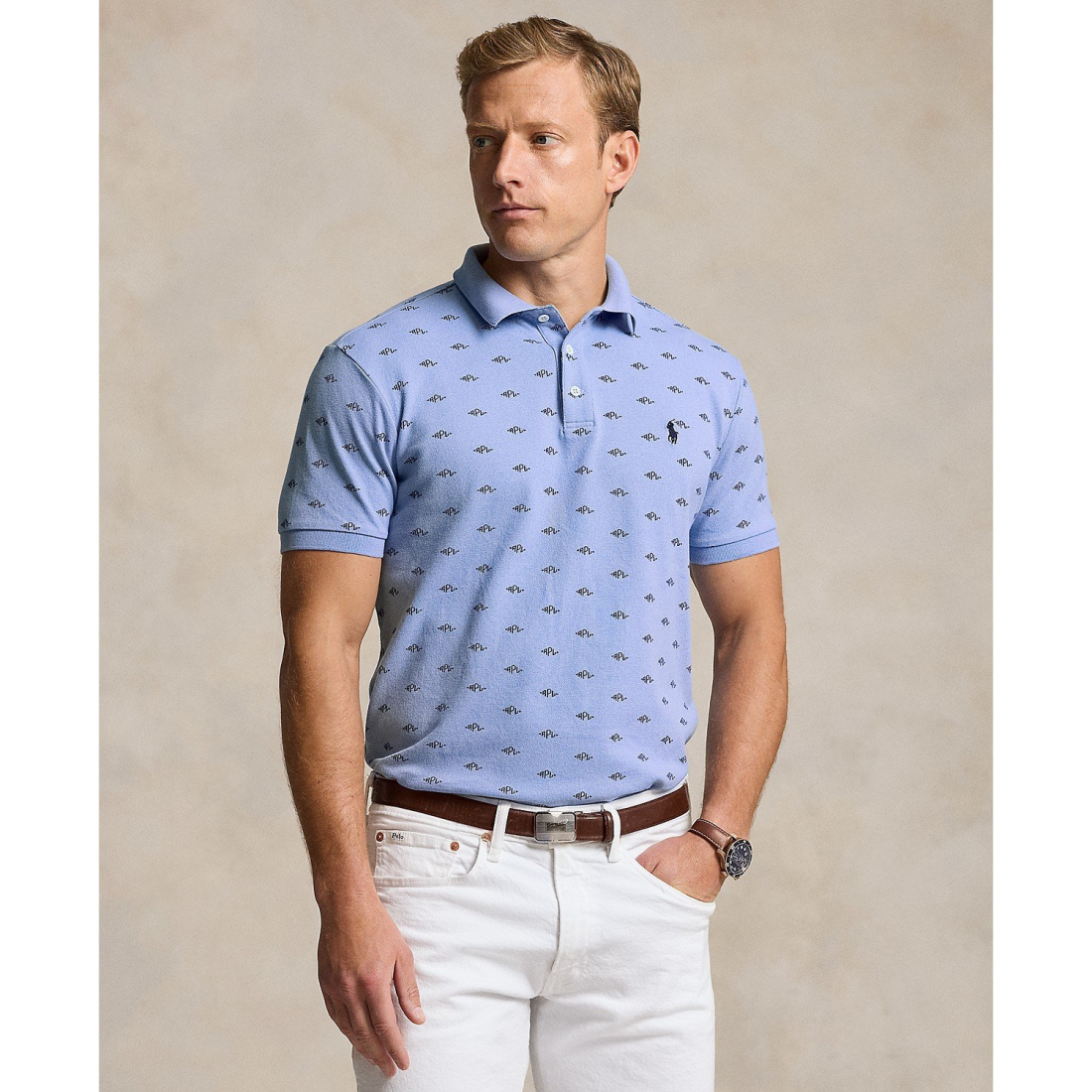 Polo 'Classic-Fit Monogram Stretch' pour Hommes
