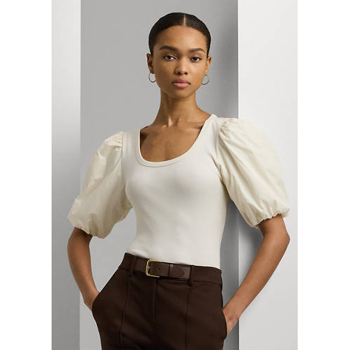 T-shirt 'Stretch Cotton Balloon-Sleeve' pour Femmes