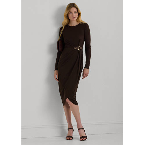 Women's 'Buckle Trim Stretch Jersey' Midi Dress