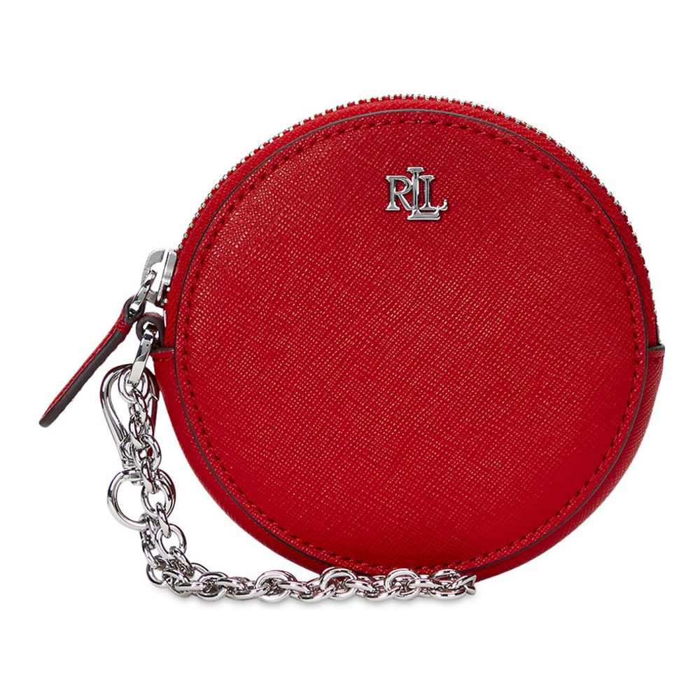 Women's 'Crosshatch Leather Small Round' Pouch