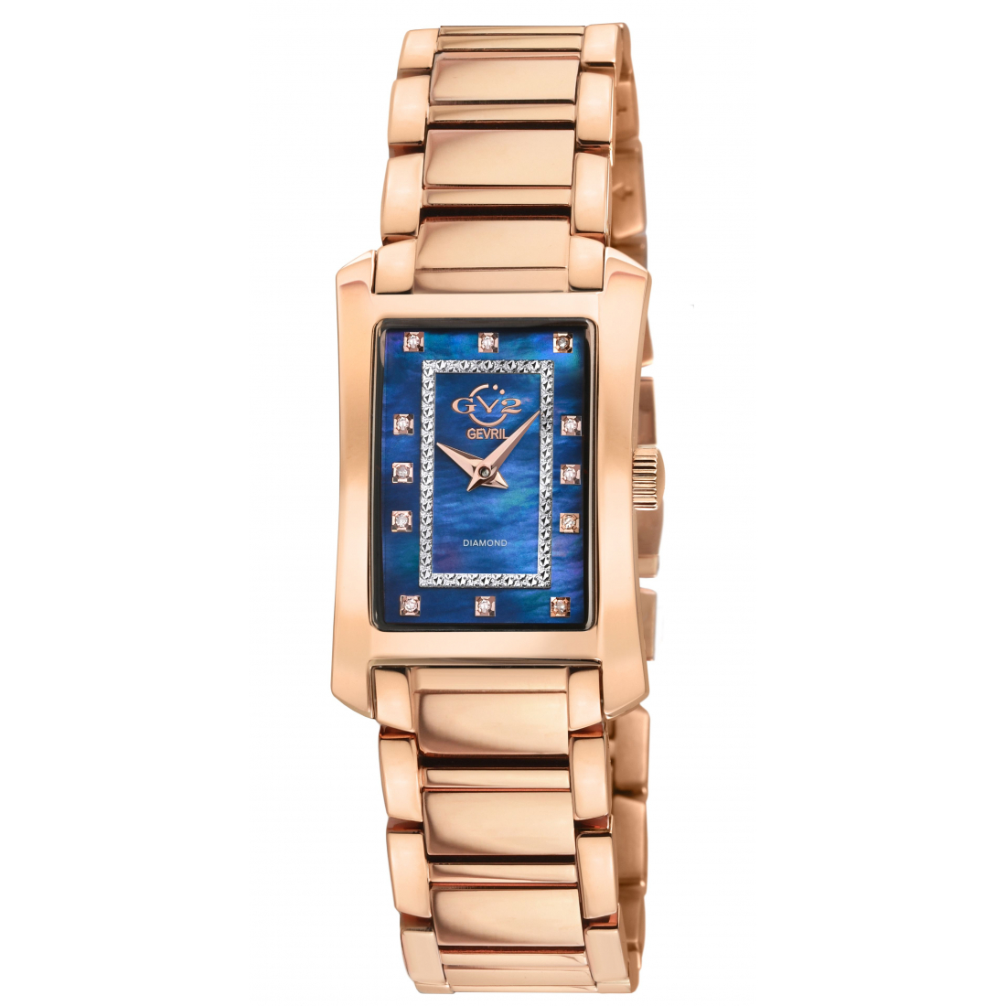 Women's Luino Diamond Blue MOP Dial, 316L Stainless Steel IPRG Watch