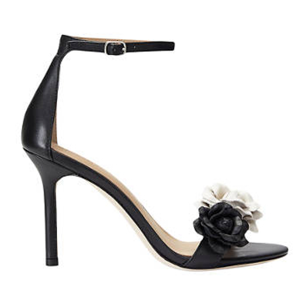 'Allie Floral-Trim Nappa Leather Sandals' pour Femmes