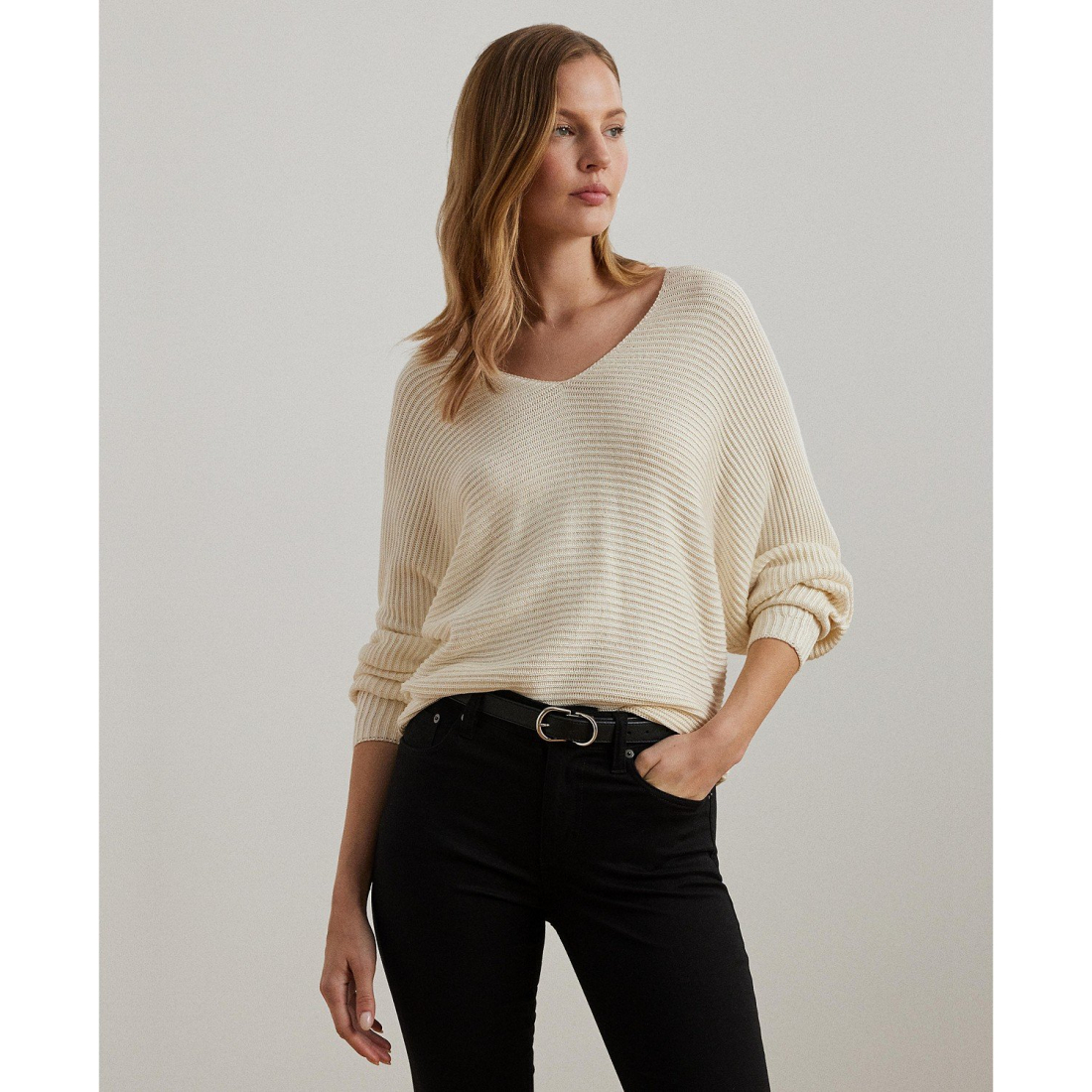 Pull 'Rib-Knit Dolman-Sleeve' pour Femmes