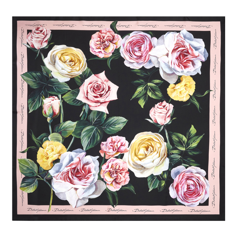 Foulard en soie 'Peony And Rose Print' pour Femmes