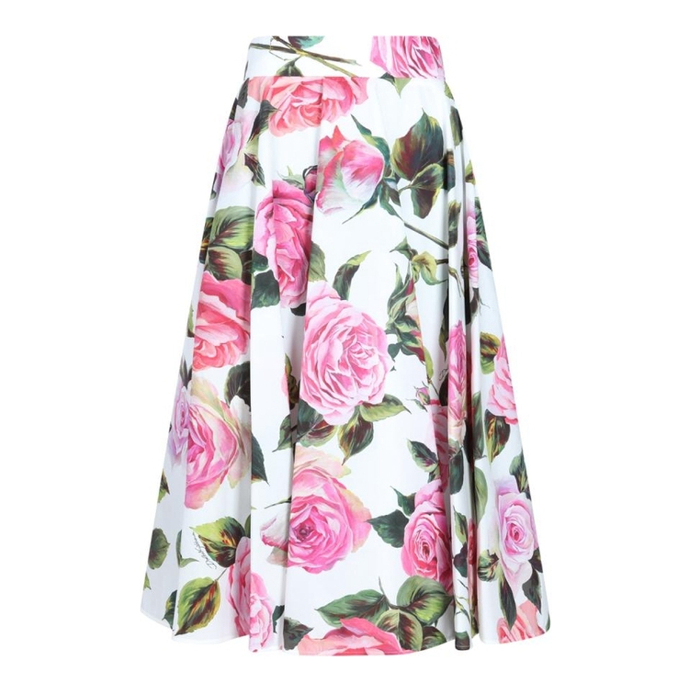 'Flared Floral' Midi Rock für Damen