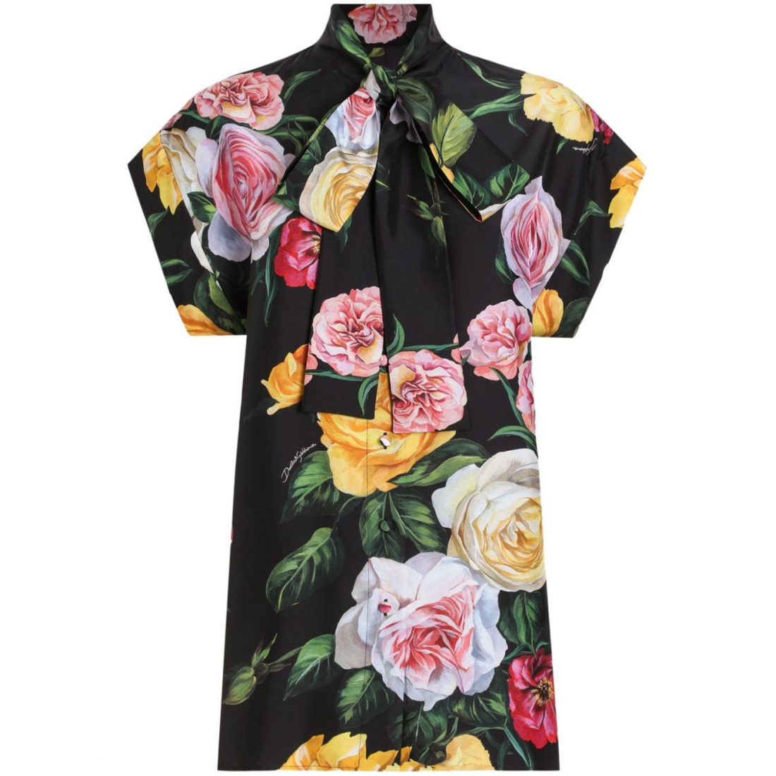 Chemise à manches courtes 'Rose-Print' pour Femmes