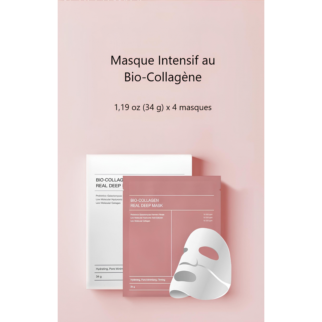 Masque visage 'Lifting Collagene' - 34 g, 4 Pièces