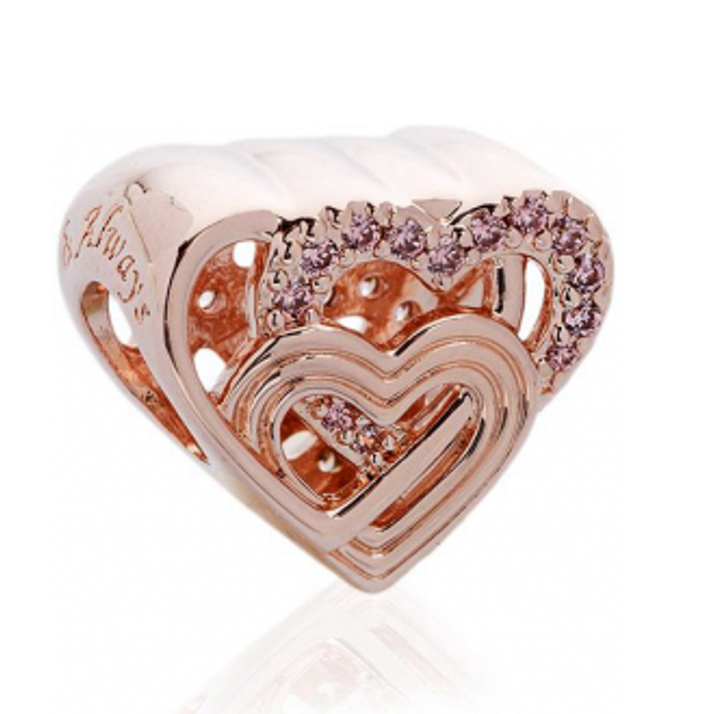 Women's 'Intertwined Love Hearts' Charm