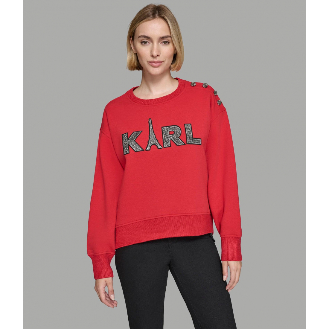 Women's 'Karl Logo Sweatshirt With Buttons'