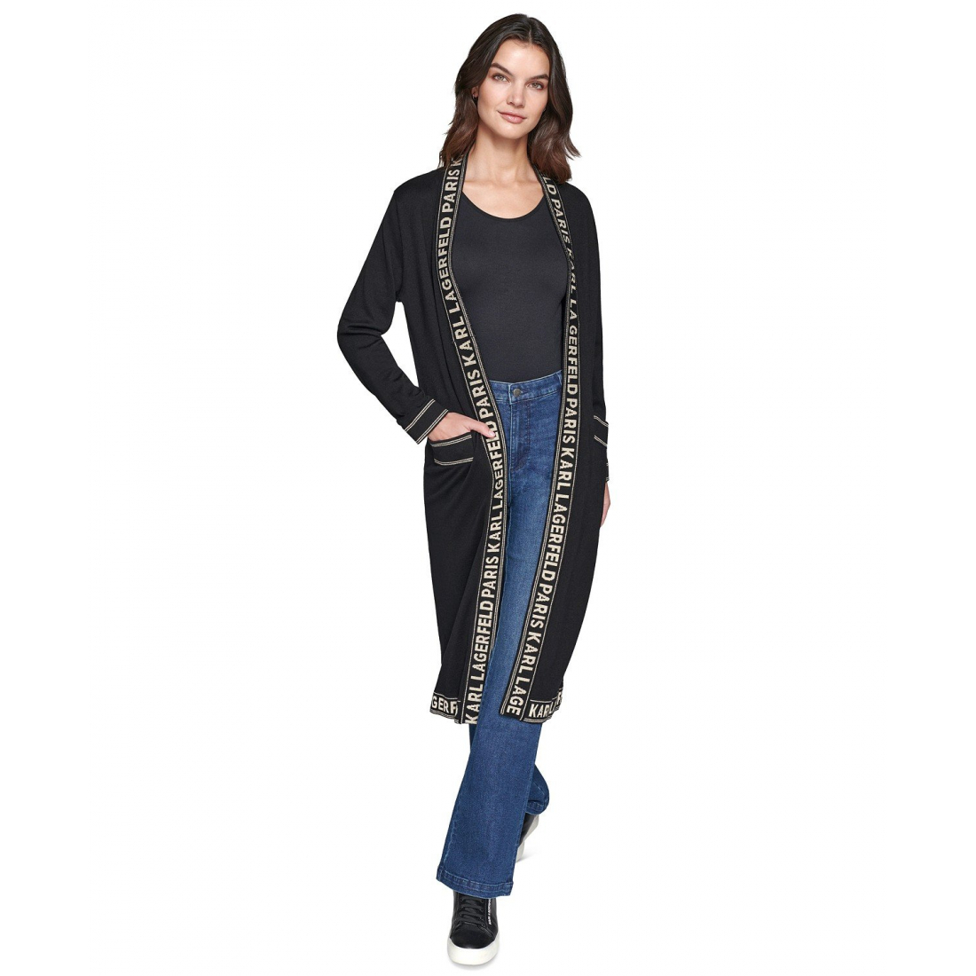 Women's 'Logo-Tape Duster' Cardigan
