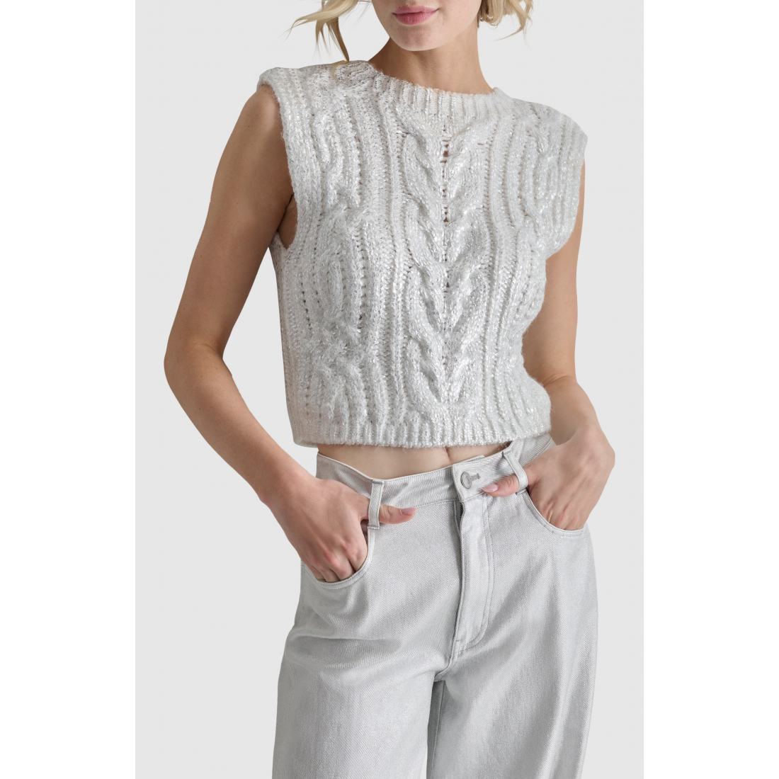 Pull 'Sleeveless Cable Stitch' pour Femmes