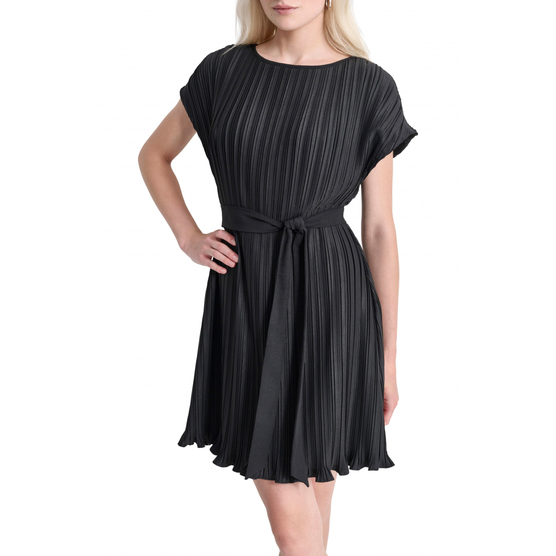 Robe à manches courtes 'Sunburst Pleated' pour Femmes