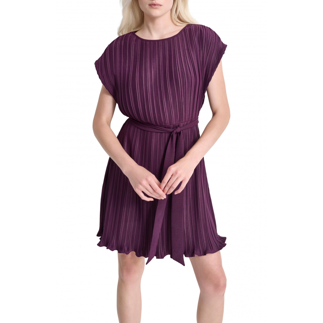 Robe à manches courtes 'Sunburst Pleated' pour Femmes
