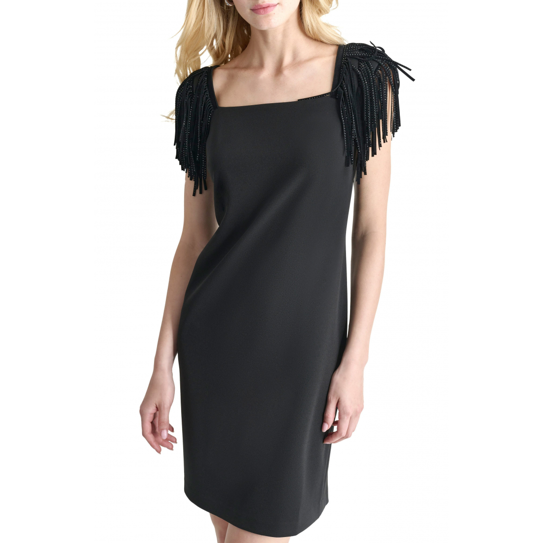 Robe fourreau 'Fringed Cap Sleeve' pour Femmes