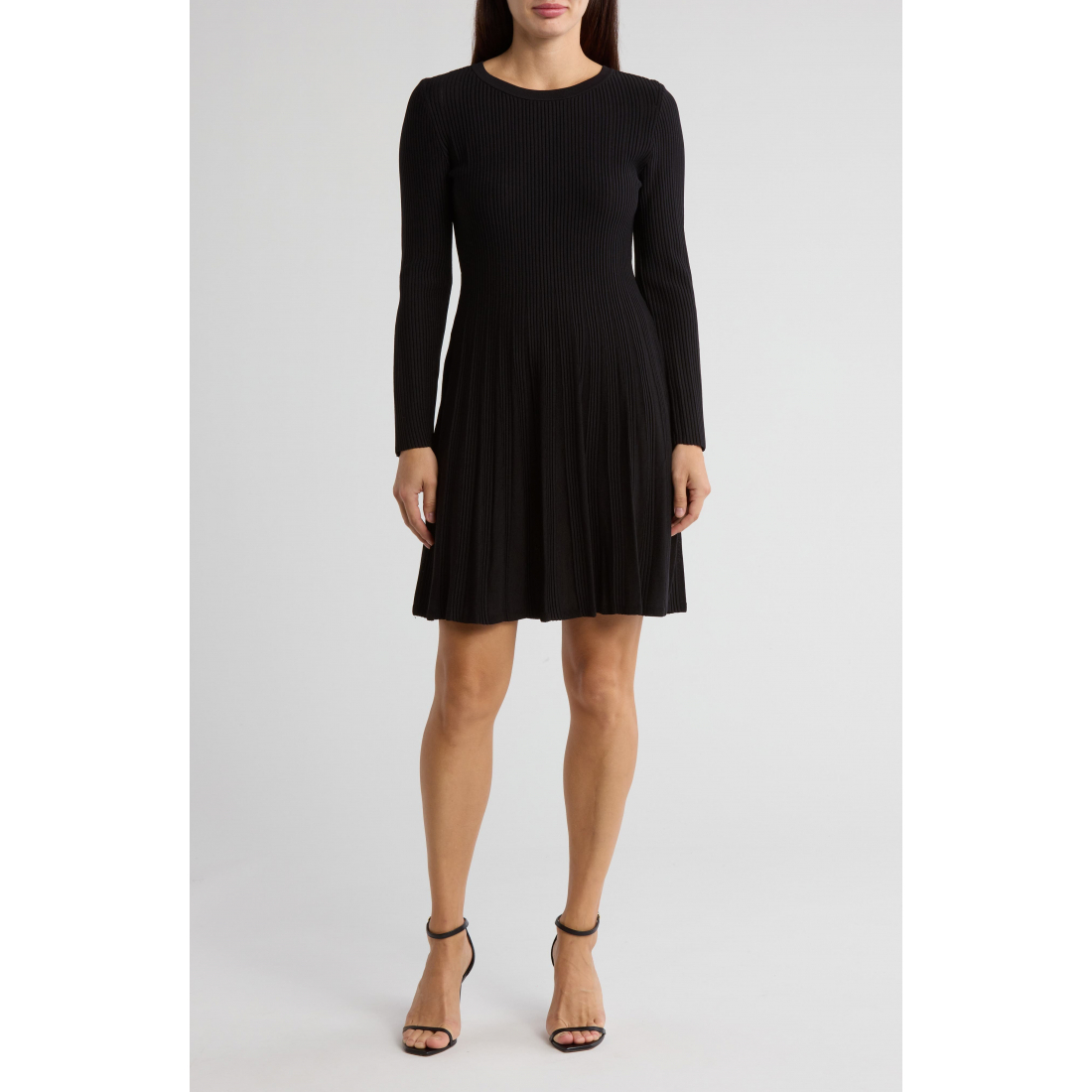 Robe pull 'Long Sleeve Ribbed Fit & Flare' pour Femmes