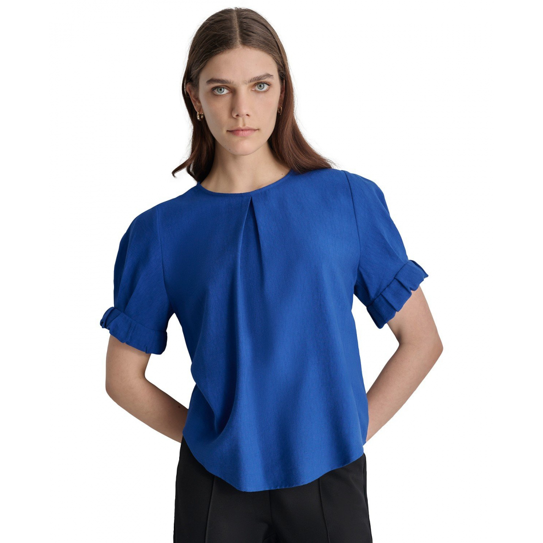 Blouse 'Puff-Sleeve Pleated' pour Femmes