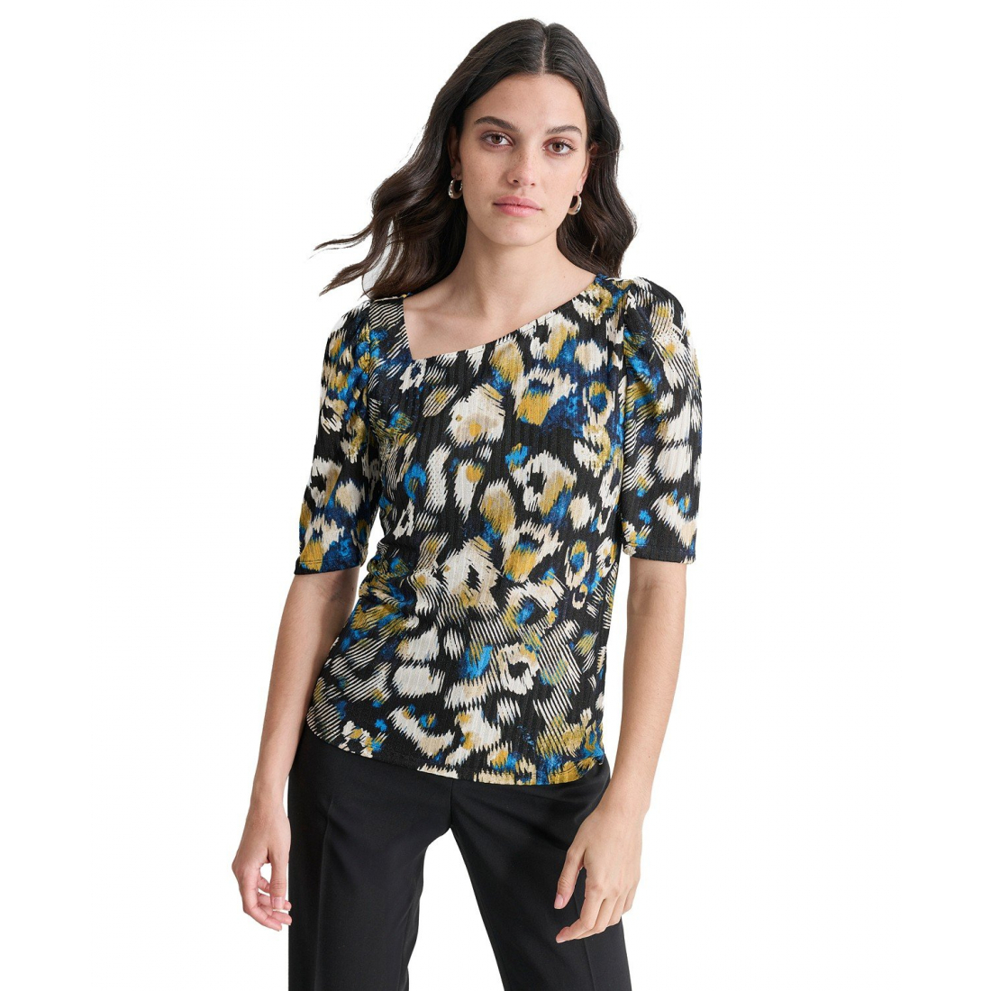 Top 'Printed Ribbed Knit' pour Femmes