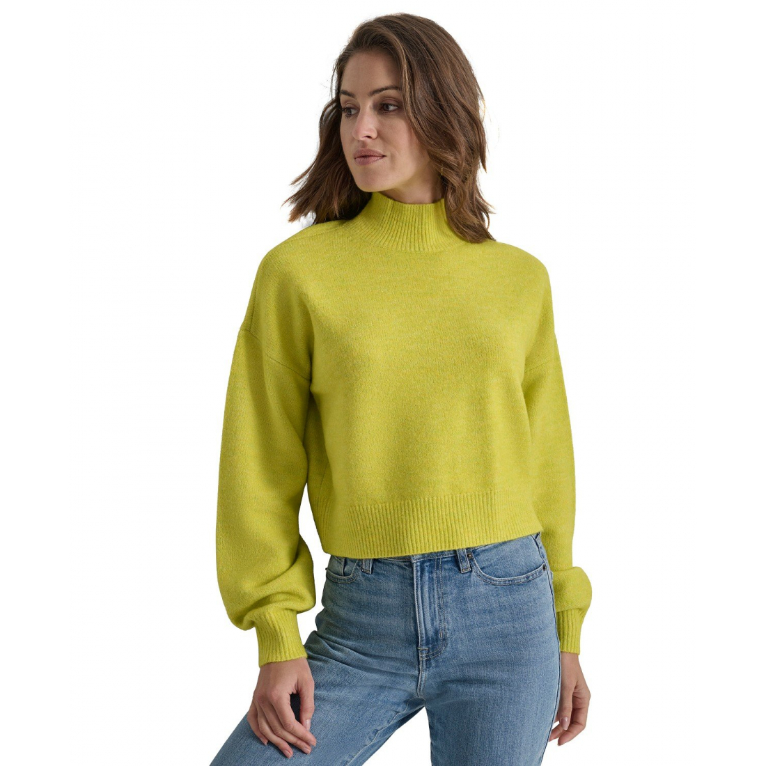 Pull 'Boxy Cropped Mock-Neck' pour Femmes