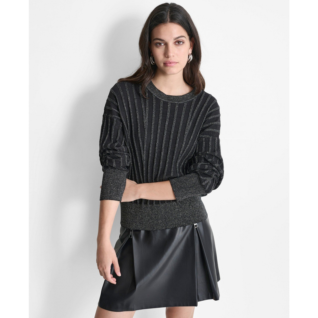 Pull 'Striped Dropped-Sleeve Crewneck' pour Femmes