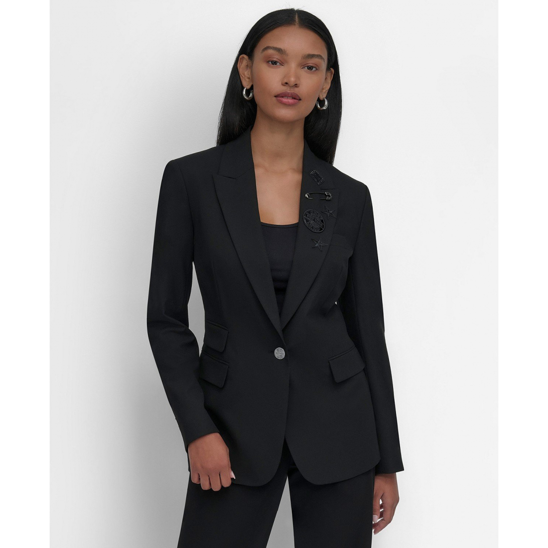 Veste 'Embellished Peak-Lapel One-Button' pour Femmes