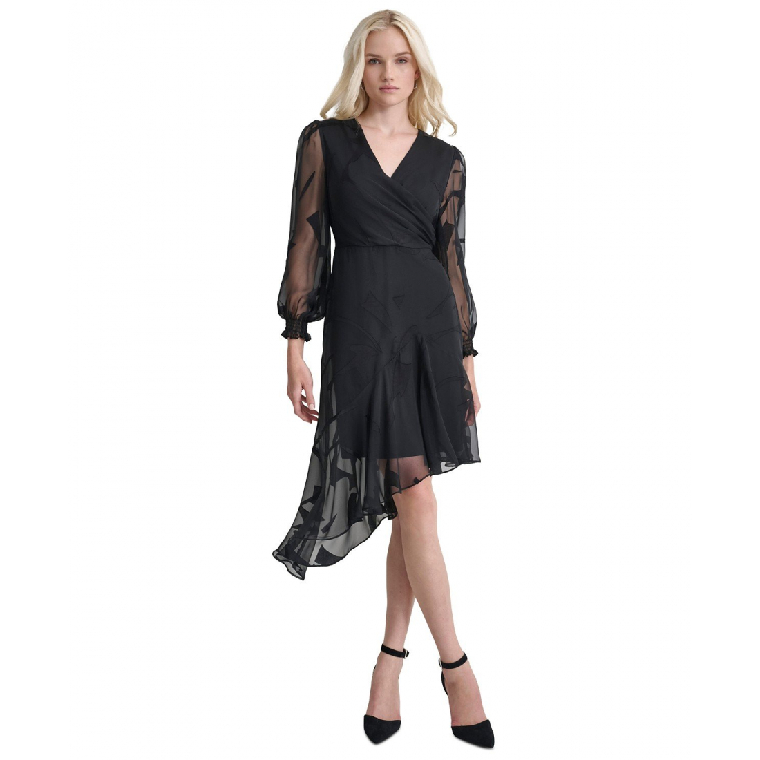 Robe Midi 'Surplice-Neck Asymmetric' pour Femmes
