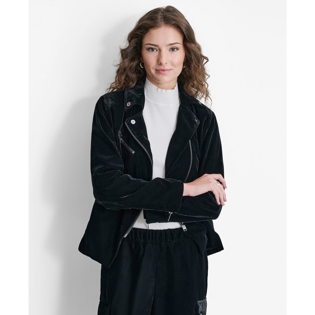 Perfecto 'Velvet Long-Sleeve Zip-Front' pour Femmes