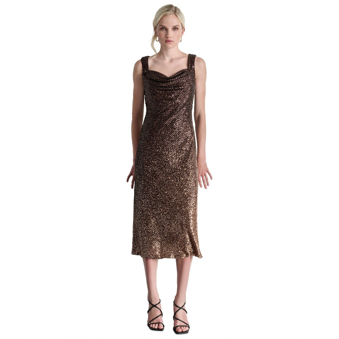 Robe Midi 'Sequined Cowlneck' pour Femmes