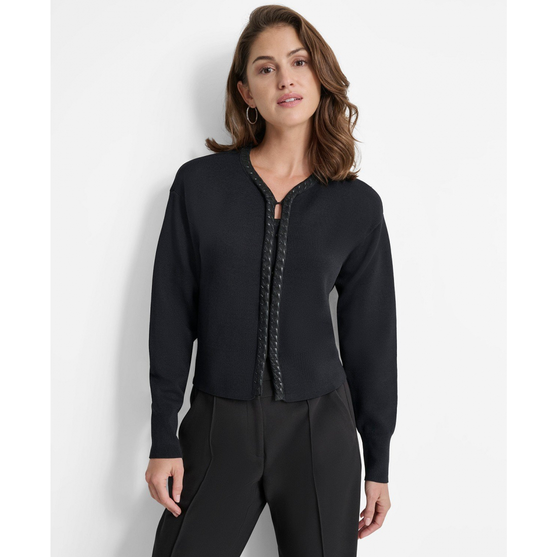 Cardigan 'Contrast-Trim Long-Sleeve' pour Femmes