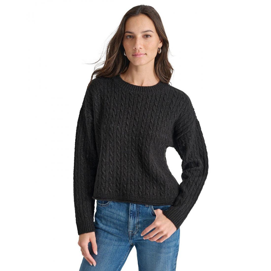 Pull 'Metallic Cable Knit Crewneck' pour Femmes