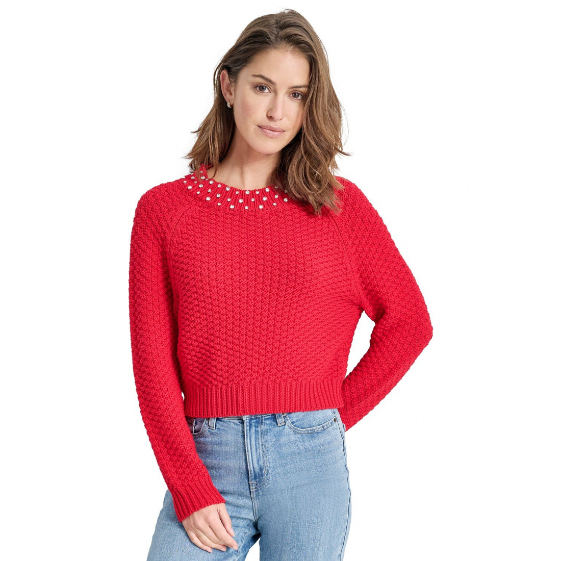 Pull 'Crystal-Embellished Raglan-Sleeve' pour Femmes