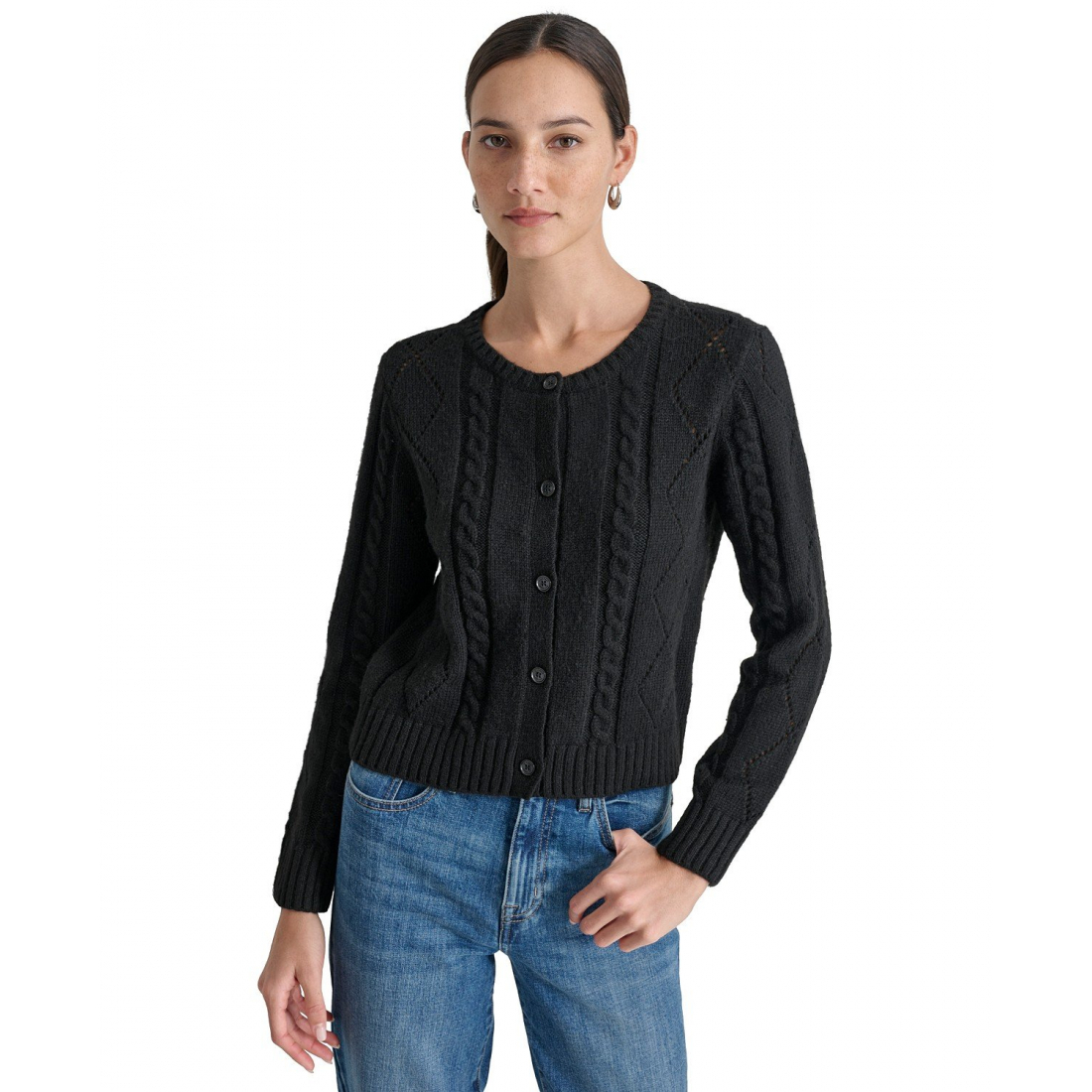 Cardigan 'Diamond Pointelle Long-Sleeve' pour Femmes