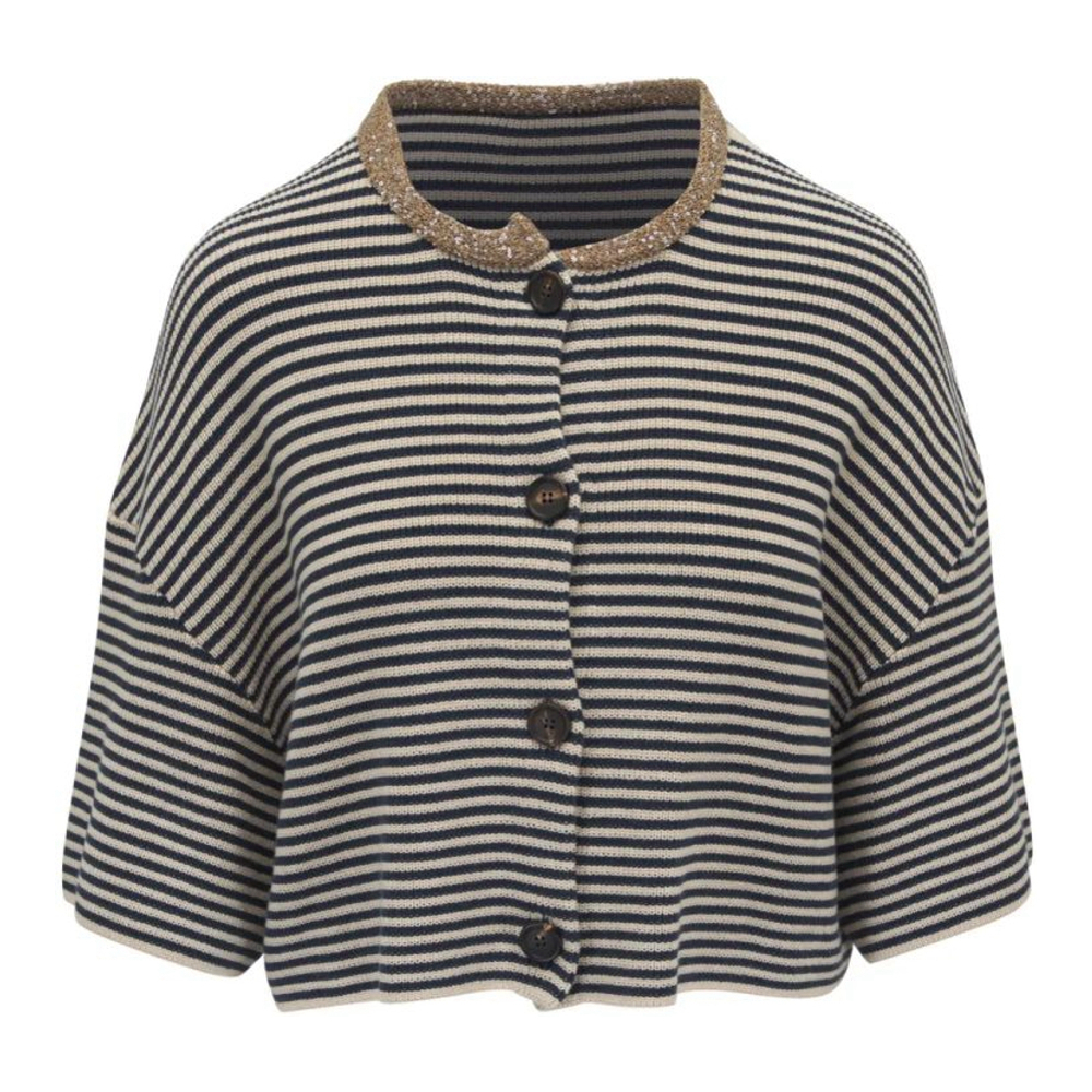 Pull à manches courtes 'Striped' pour Femmes