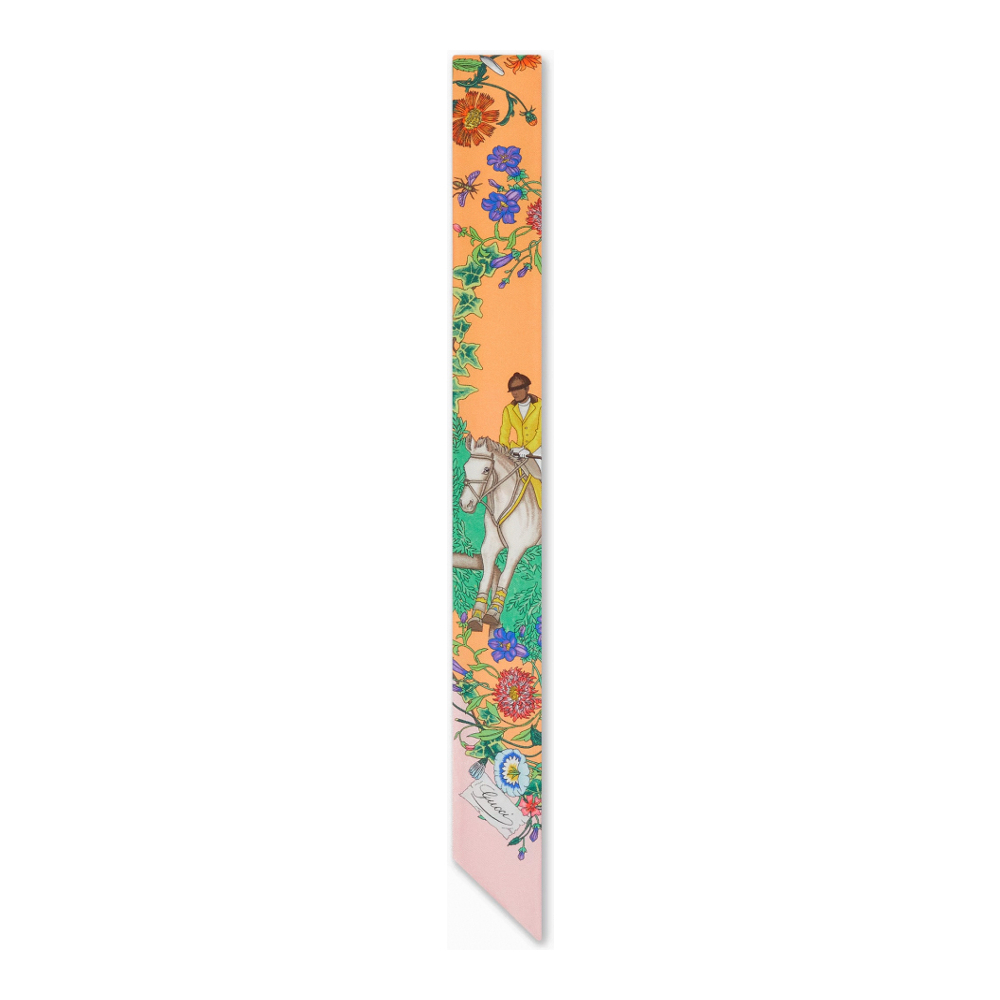 Foulard en soie 'Allover Floral Print Neck Bow' pour Femmes