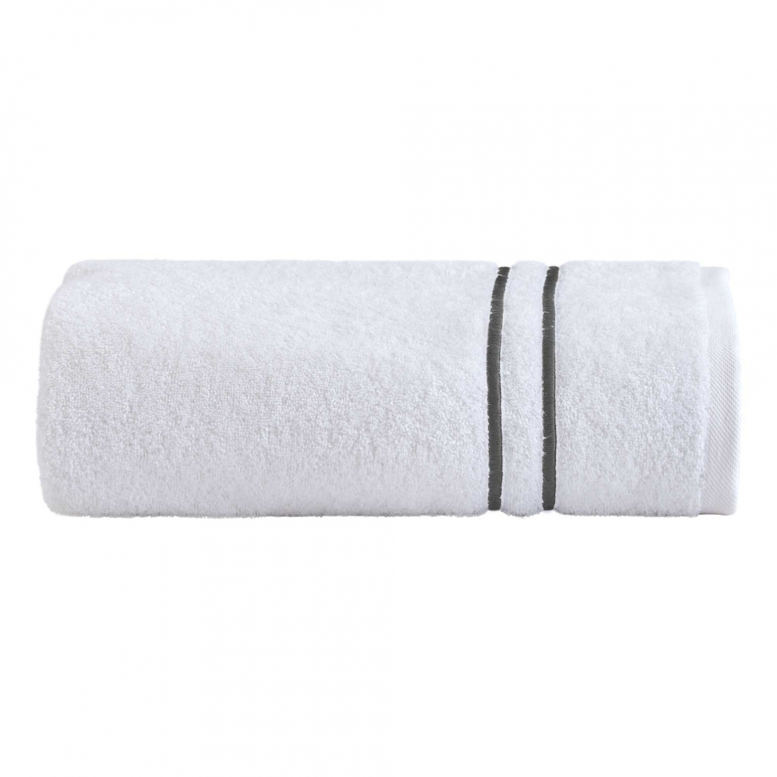 Double Shower Towel, White/Grisaille