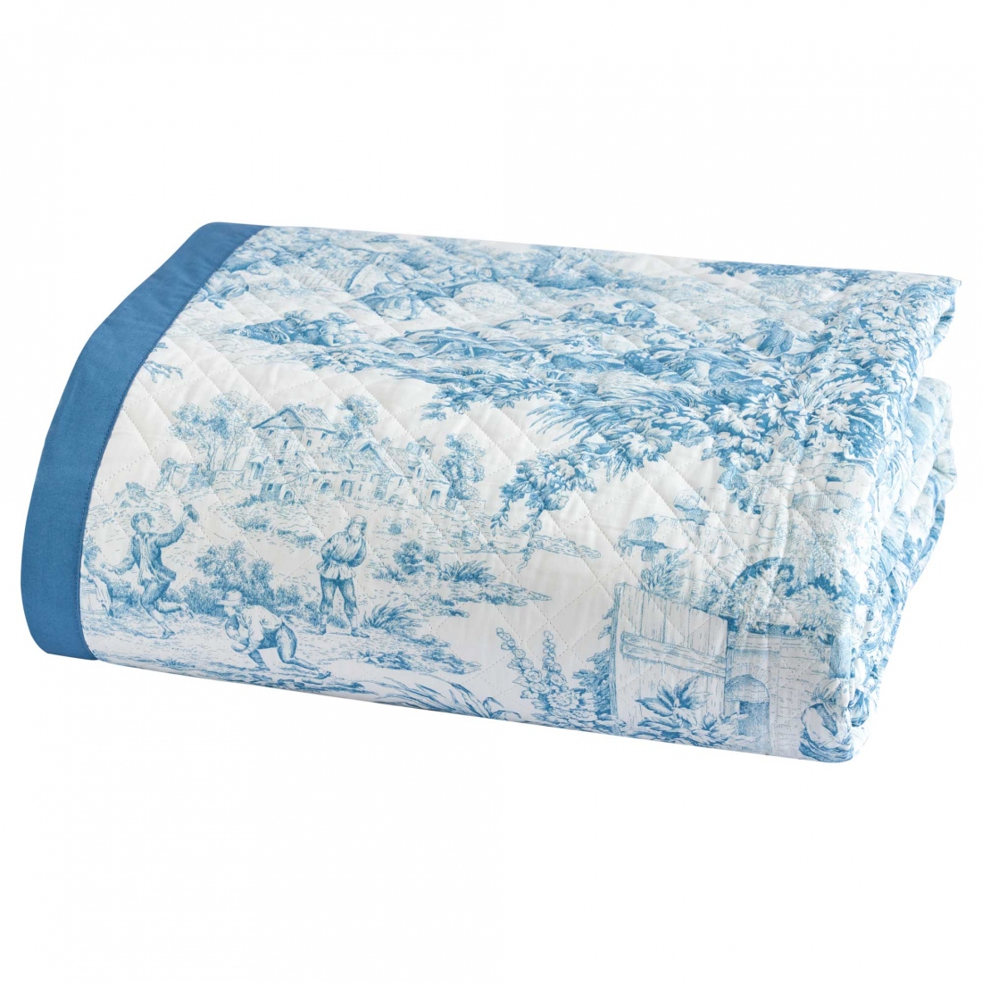 Toile De Jouy Double Quilt. 100 G/M2, Blue