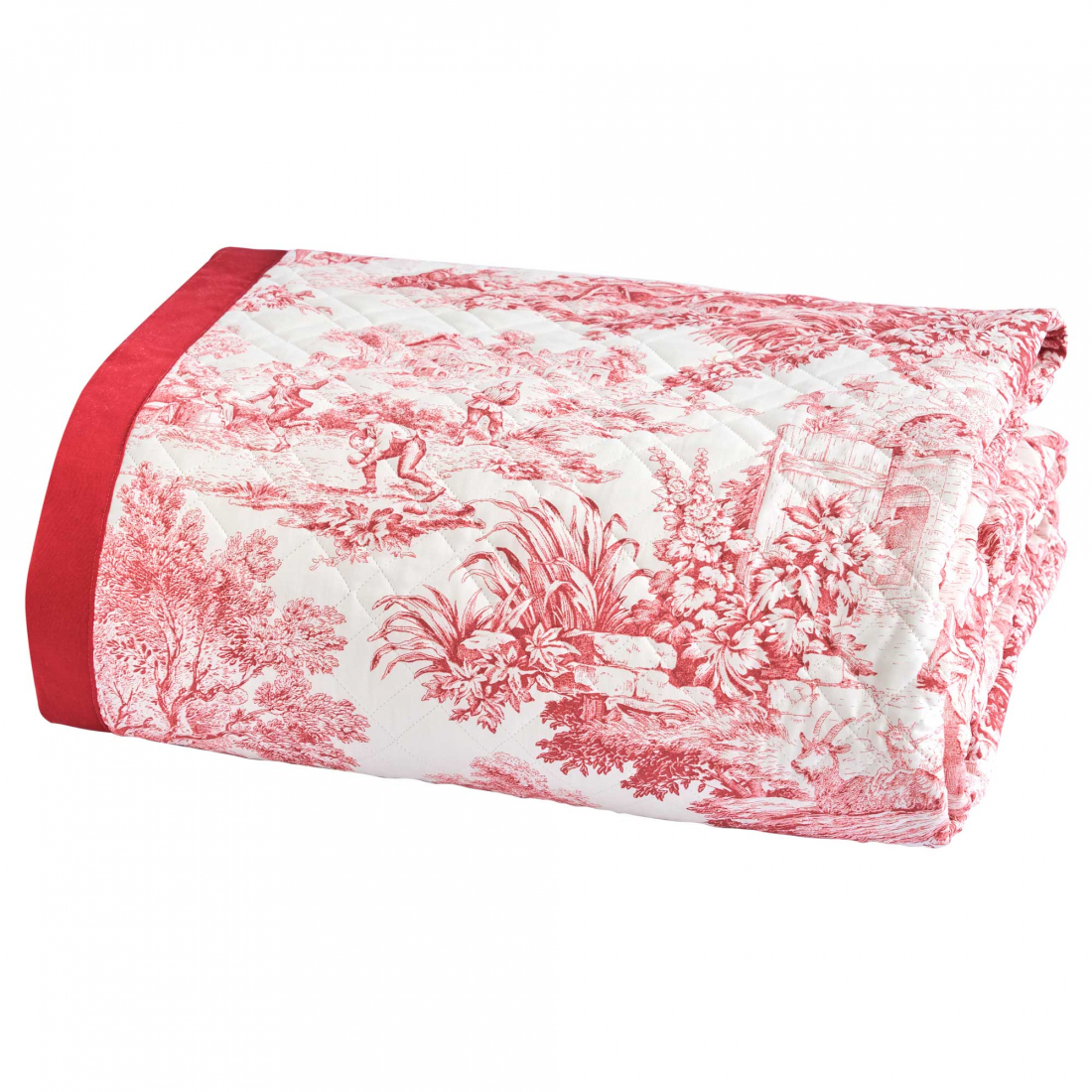 Toile De Jouy Double Quilt. 100 G/M2, Coral