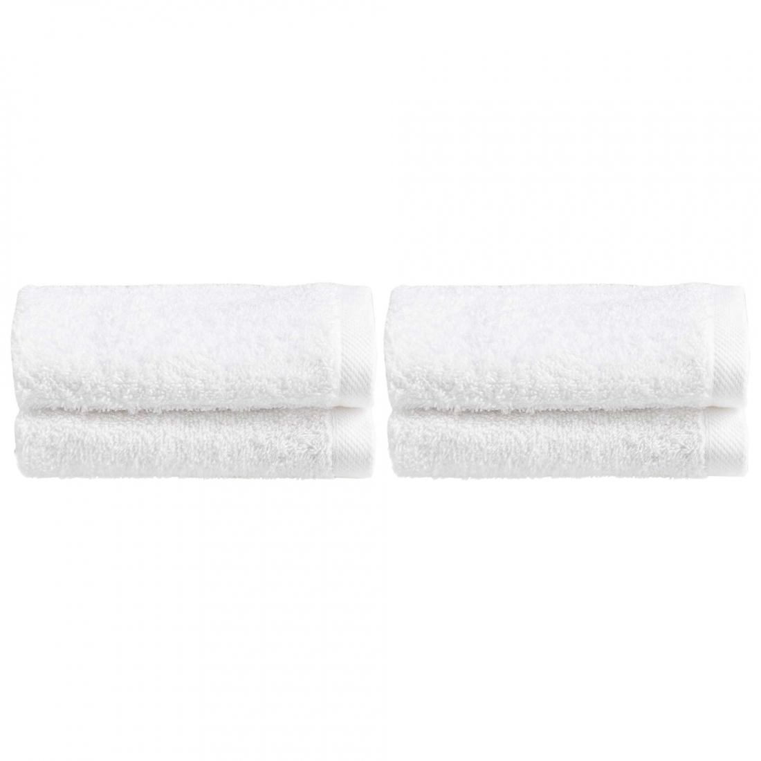 Elisa 4 Washcloths, White
