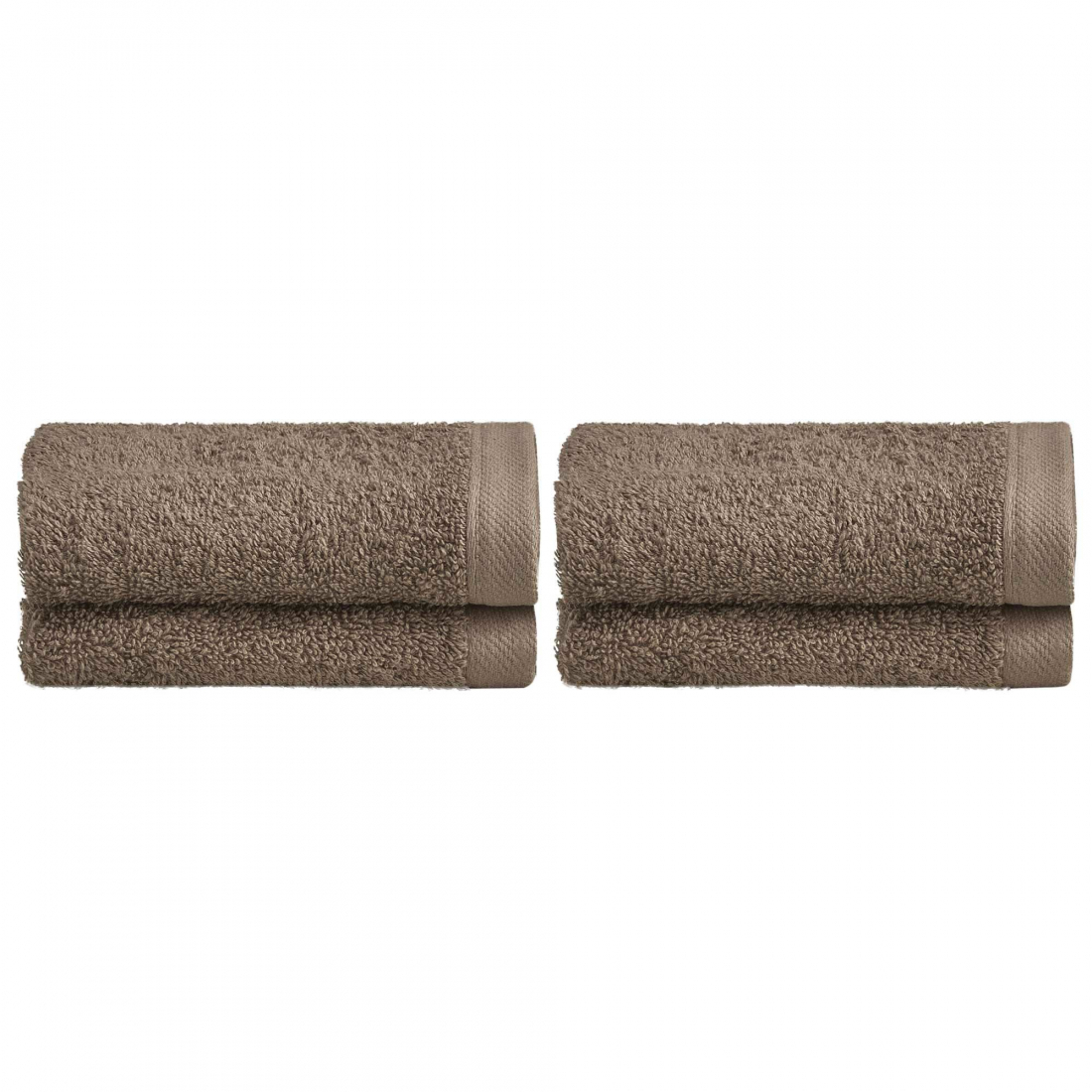 Elisa 4 Washcloths, Brown