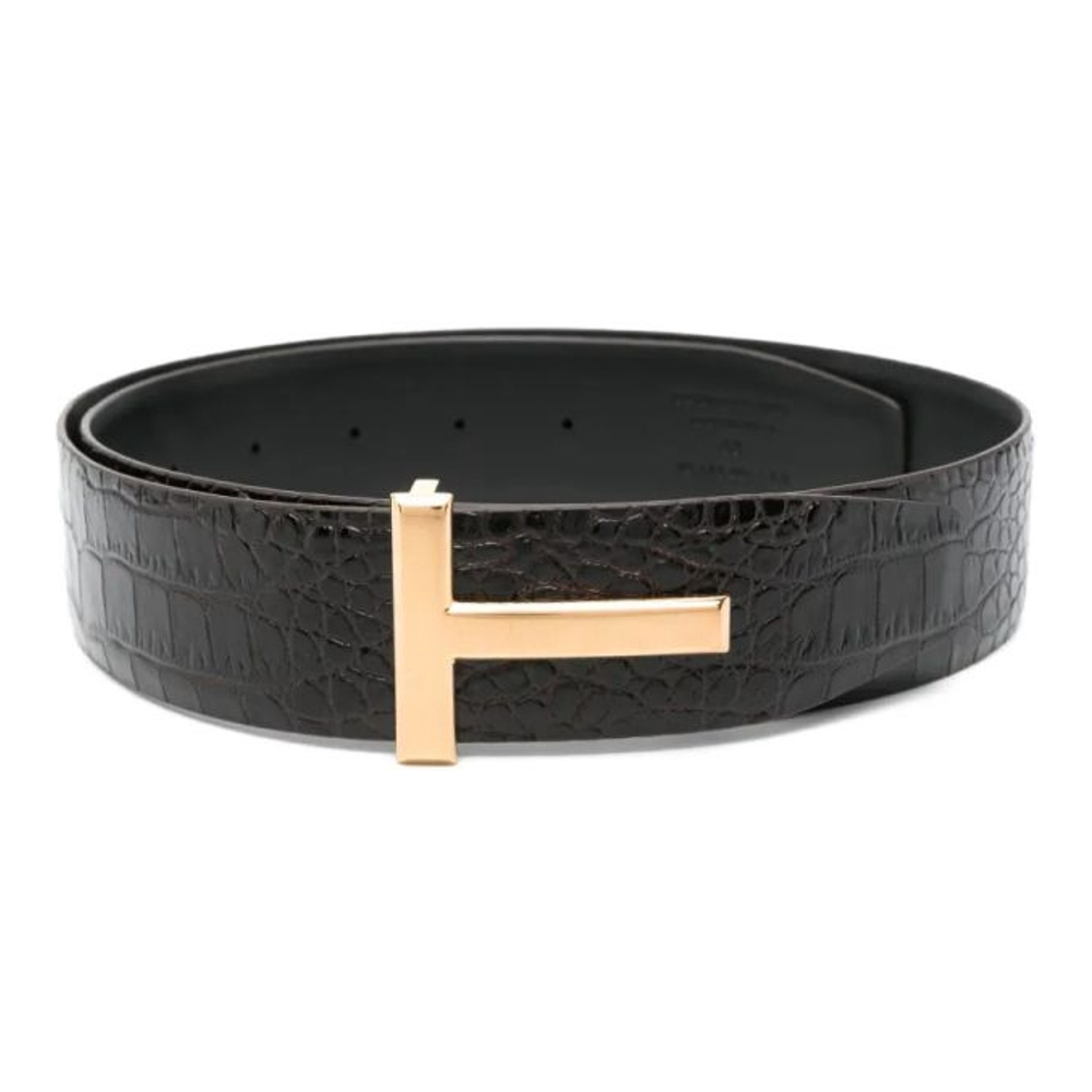 Ceinture 'Crocodile-Embossed' pour Hommes