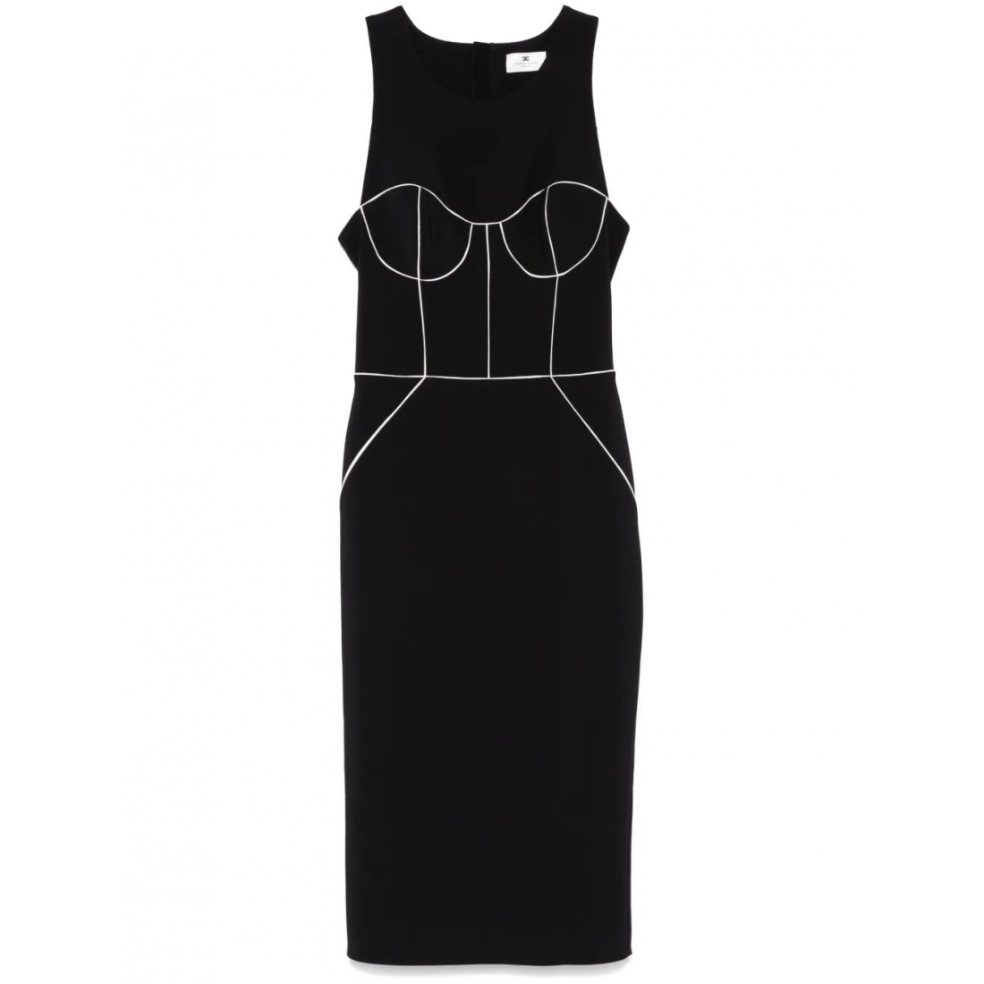 Women's 'Contrasting-Piping' Midi Dress
