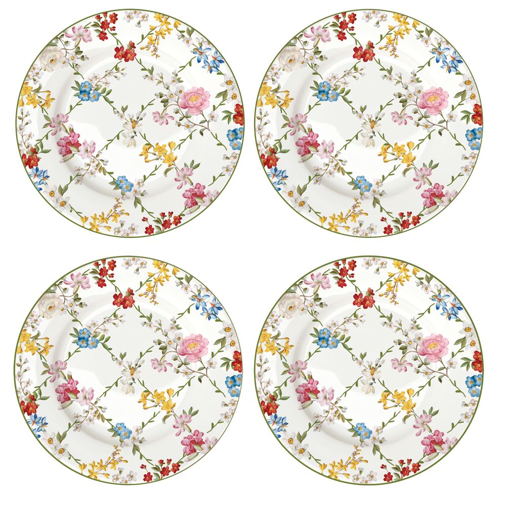 Set Aus 4 Porzellan-Desserttellern, Ø 19 cm, In Der Geschenkbox Garden Dreams